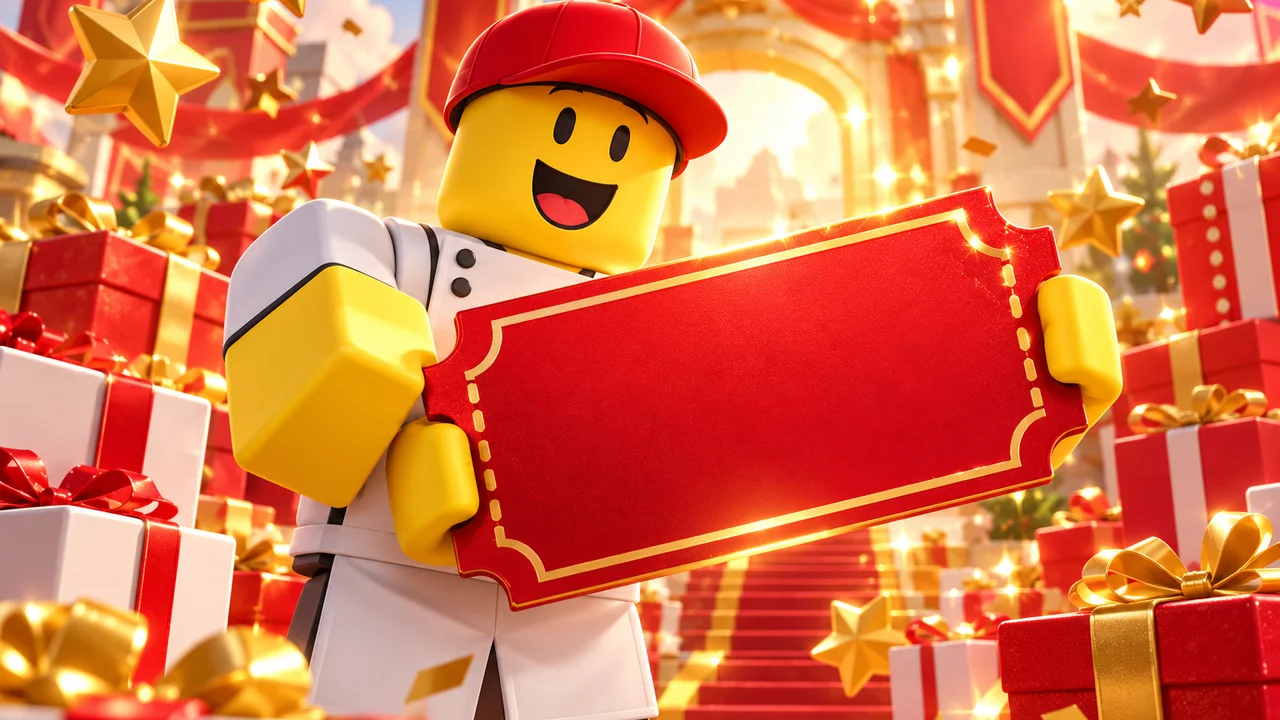 Fry cook with gift boxes and a codes ticket